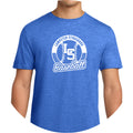 LSY0225-B01 Heather Royal Baseball Short Sleeve Tee