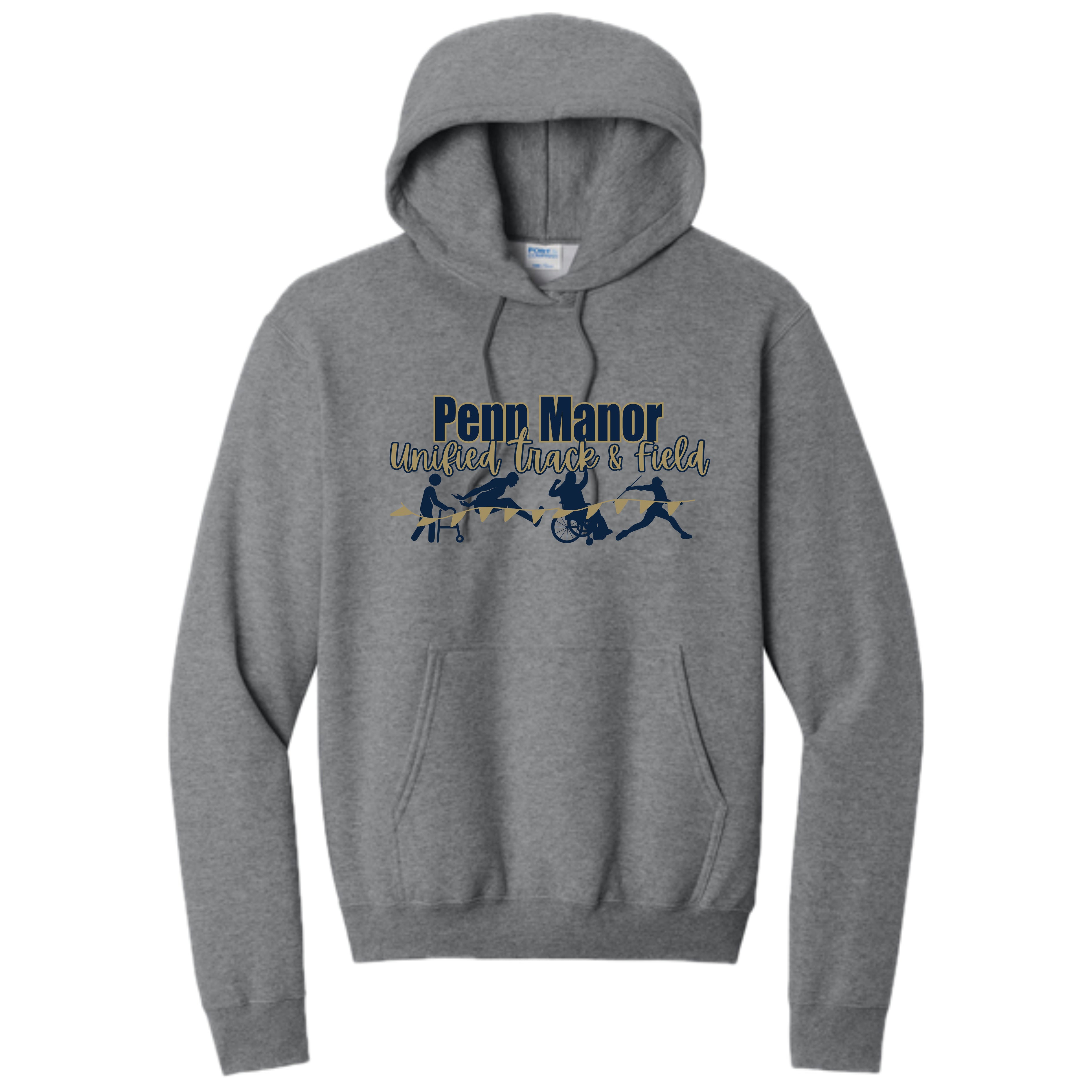 PMUNSH01 - 11 Ath Heather Grey Hooded Sweatshirt