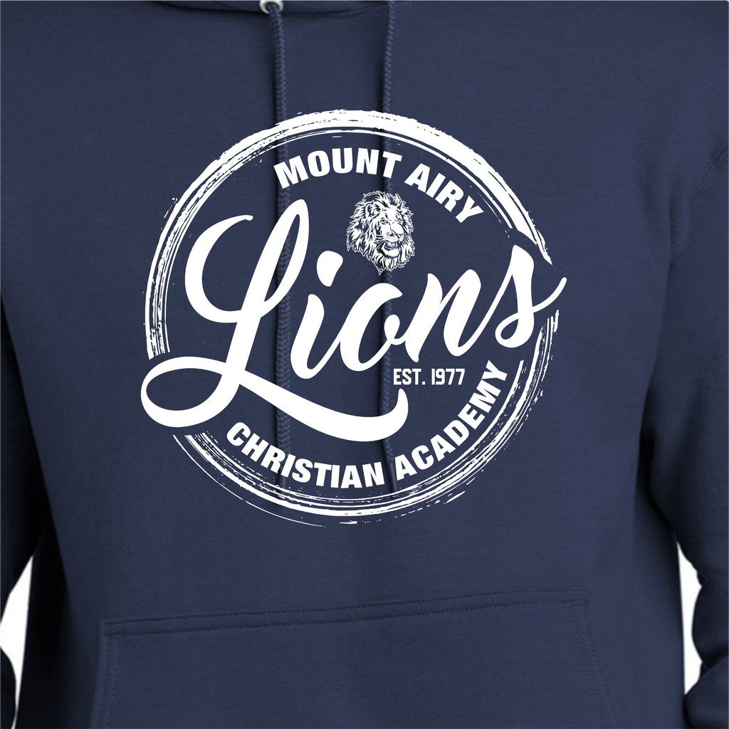 MACA012: Navy Hooded Sweatshirt Lions Tee
