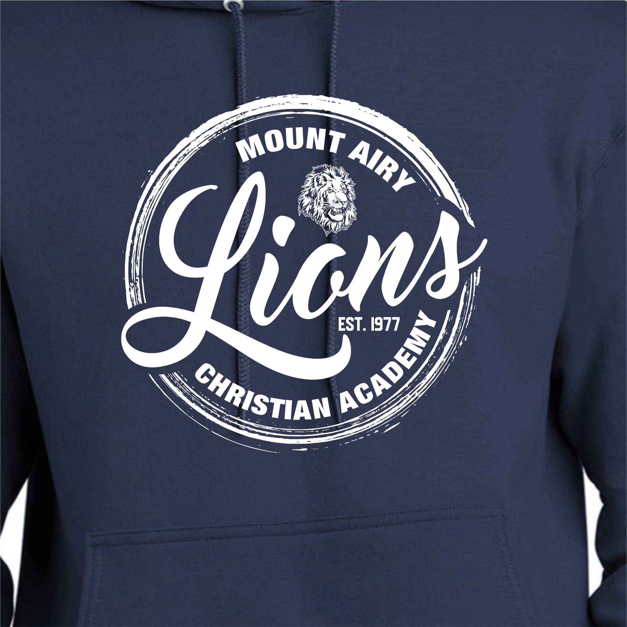 MACA012: Navy Hooded Sweatshirt Lions Tee