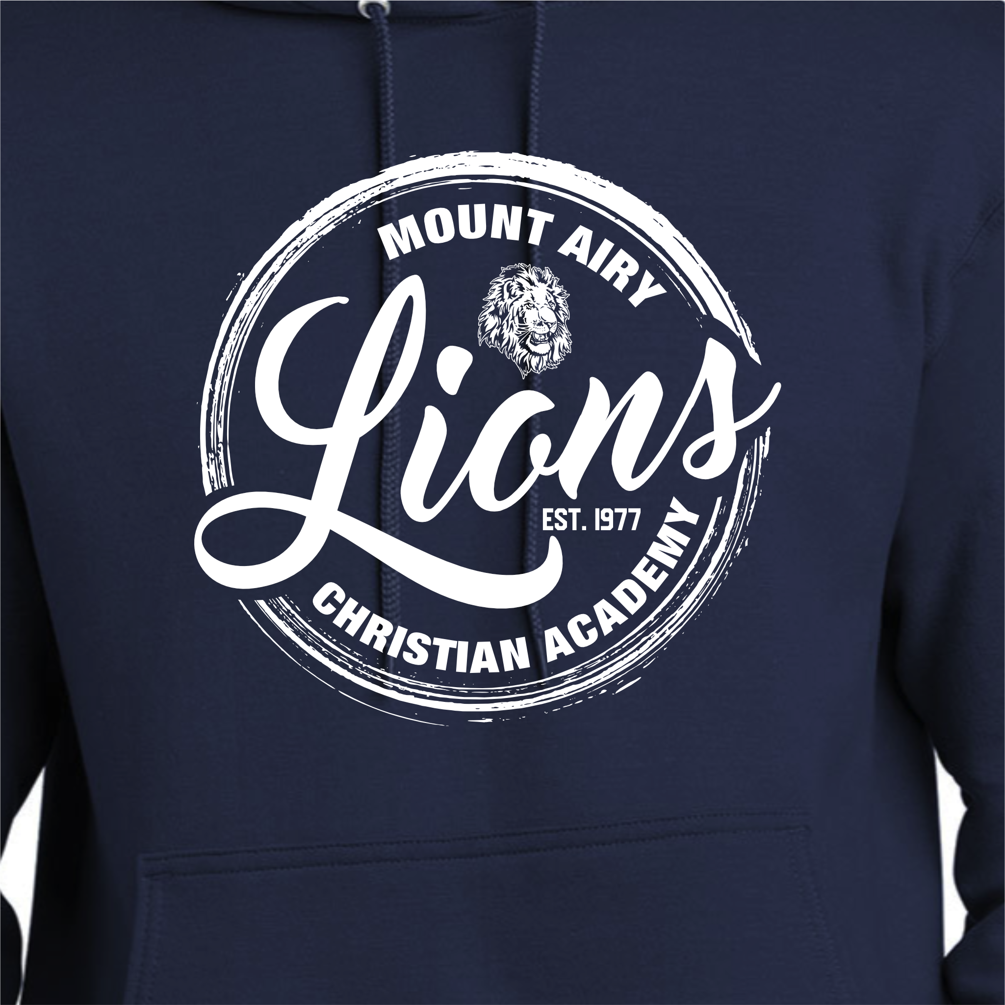 MACA012: Navy Hooded Sweatshirt Lions Tee