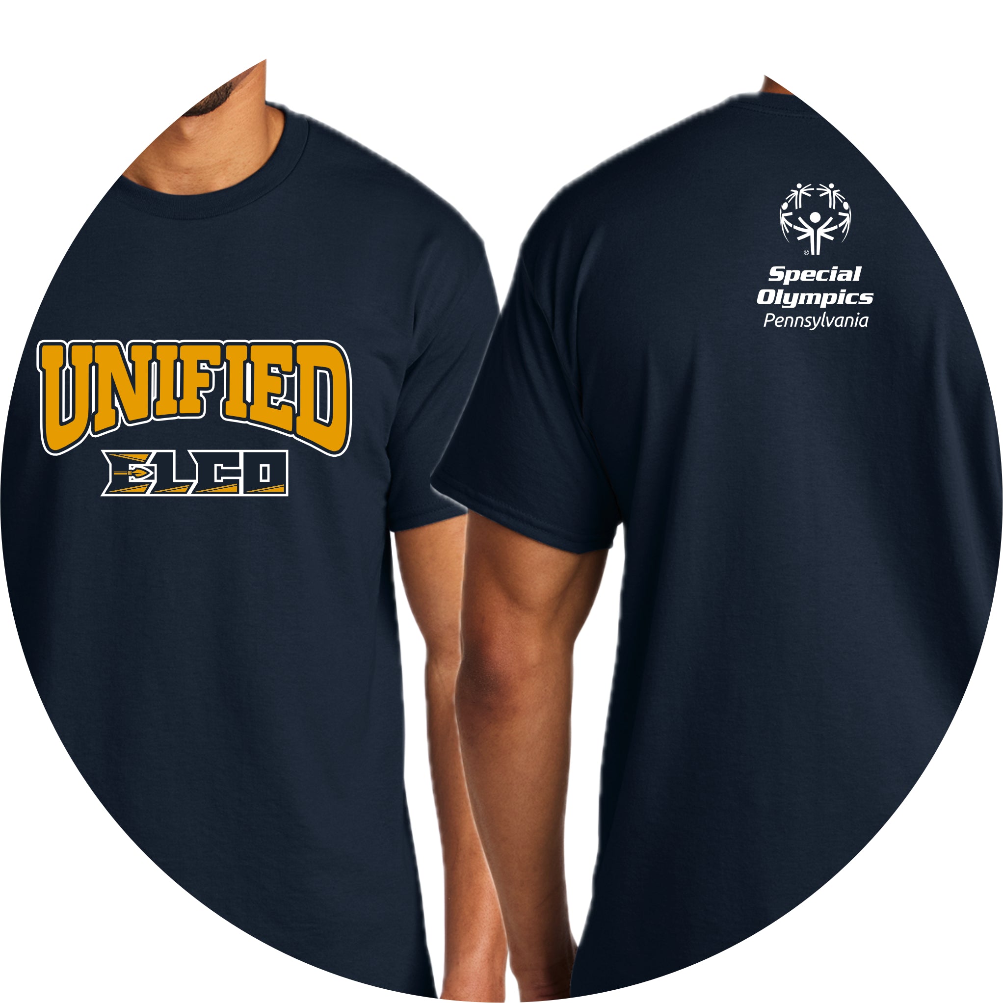 ELUN0325-01 Navy Short Sleeve Unified Logo Tee 1