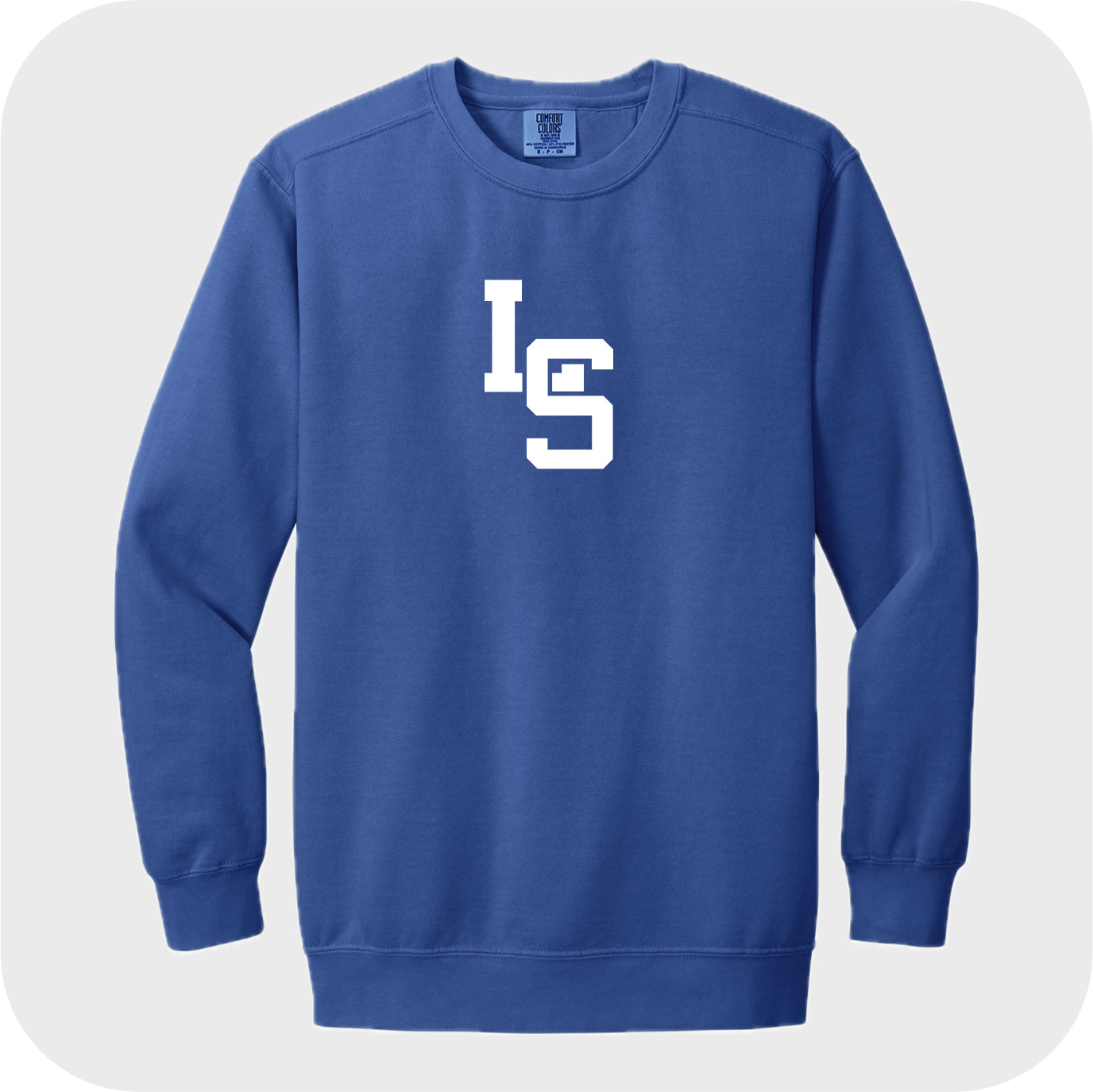LSELEM01 - 08 Flo Blue Comfort Color Crew Sweatshirt