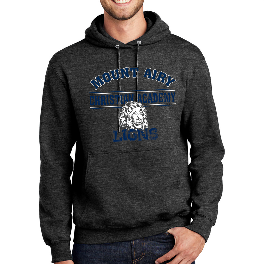 MACA016 - Dark Heather Grey Hooded Sweatshirt