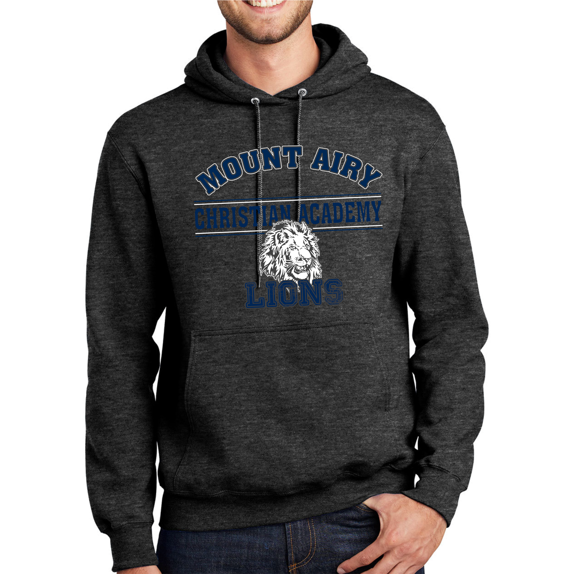 MACA016 - Dark Heather Grey Hooded Sweatshirt