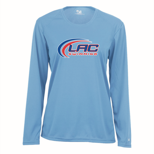 LACSH003-06 Columbia Blue Ladies Performance Long Sleeve