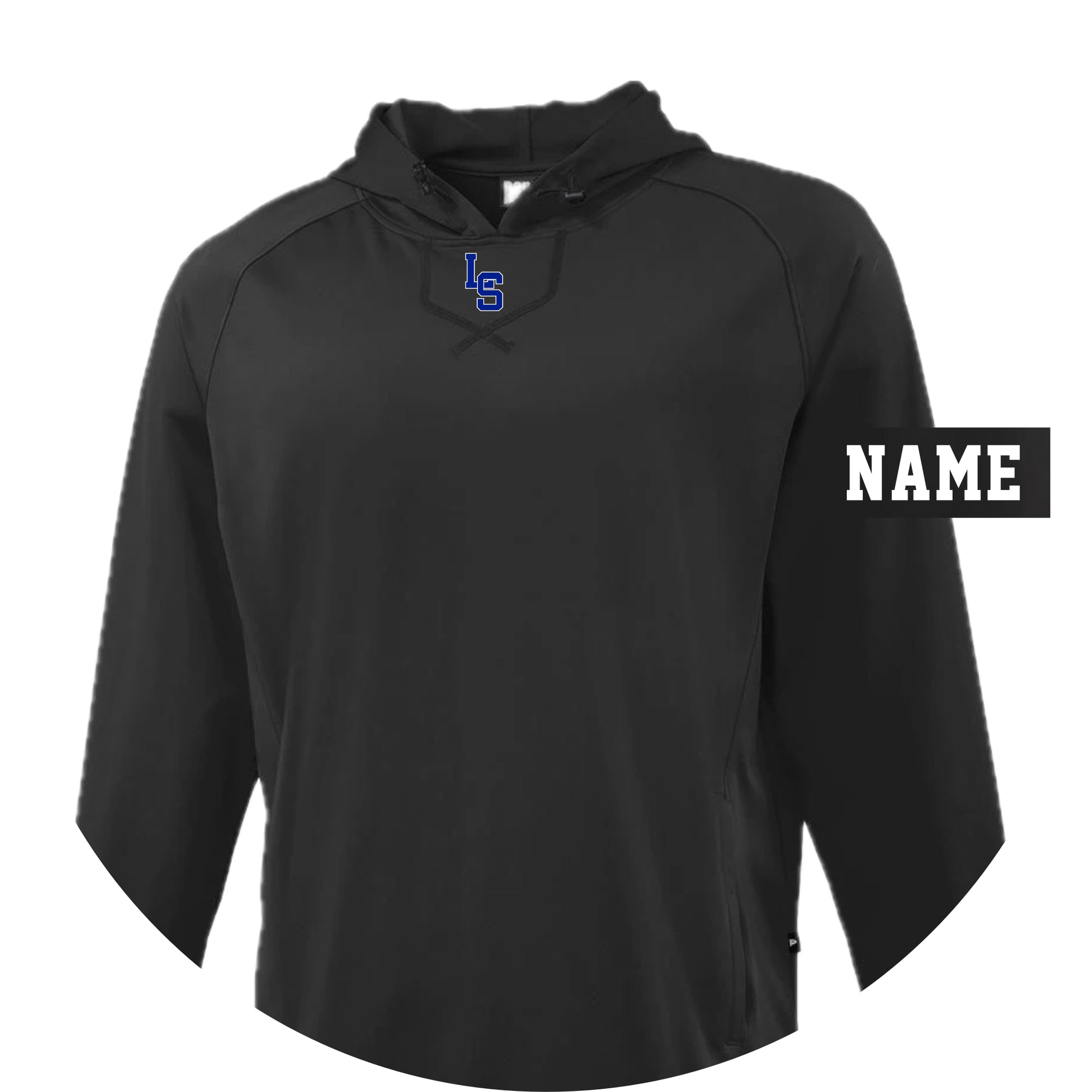 LSHS0225-21  Black Performance Hooded Sweatshirt