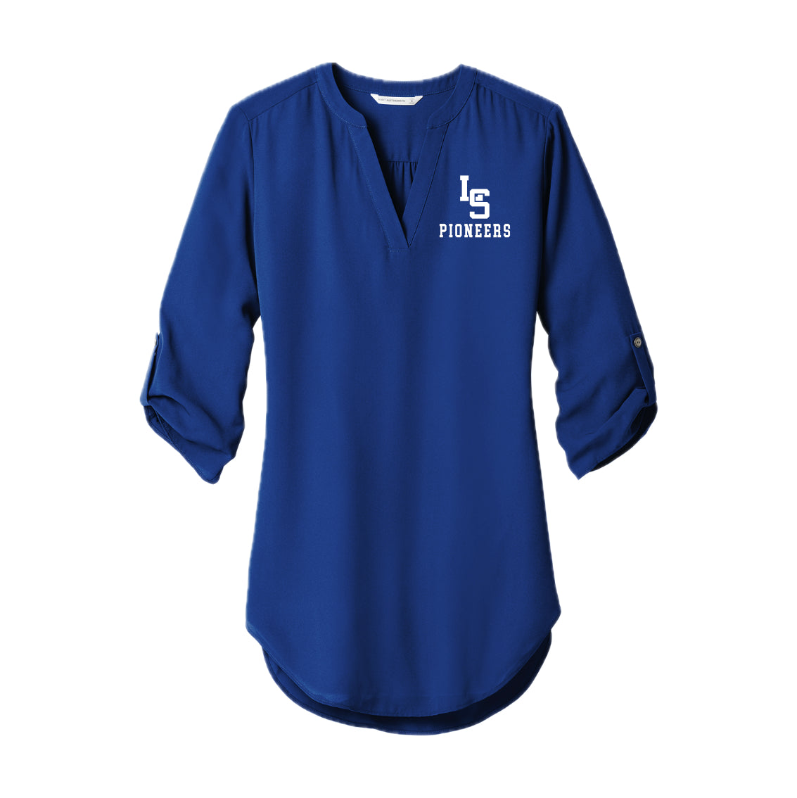 LSHSPTO1-14 True Blue Women's 3/4 Sleeve Tunic Blouse