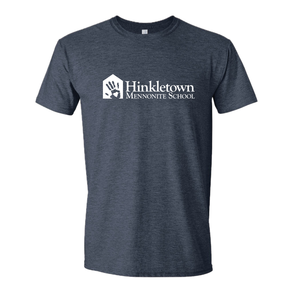 HHSH02-2  Heather Navy Hinkletown Logo Tee