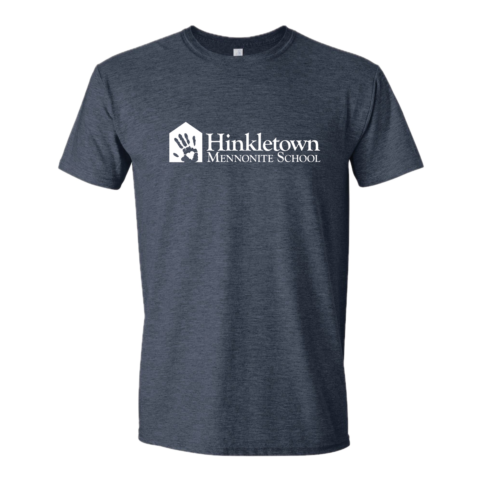 HHSH02-2  Heather Navy Hinkletown Logo Tee
