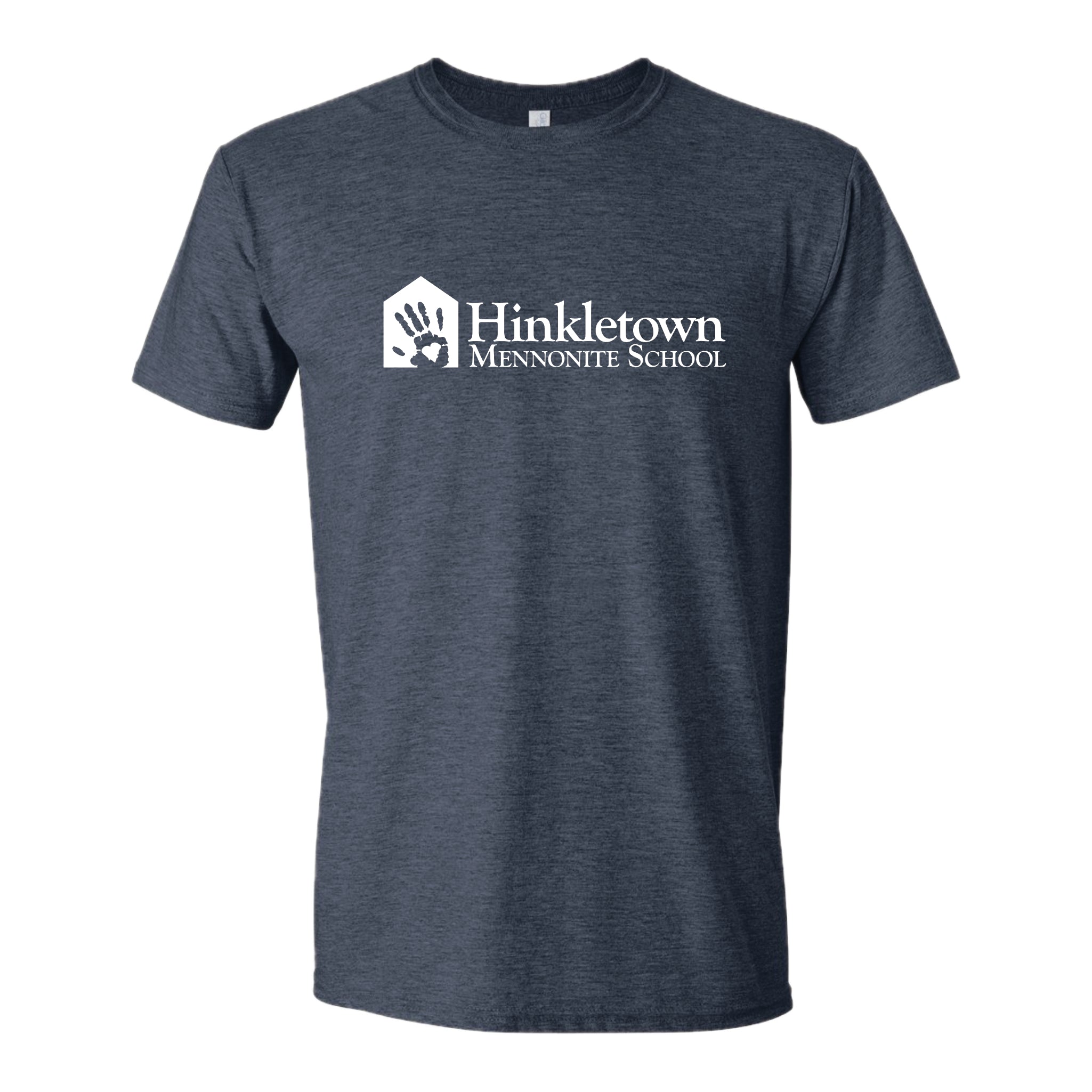 HHSH02-2  Heather Navy Hinkletown Logo Tee