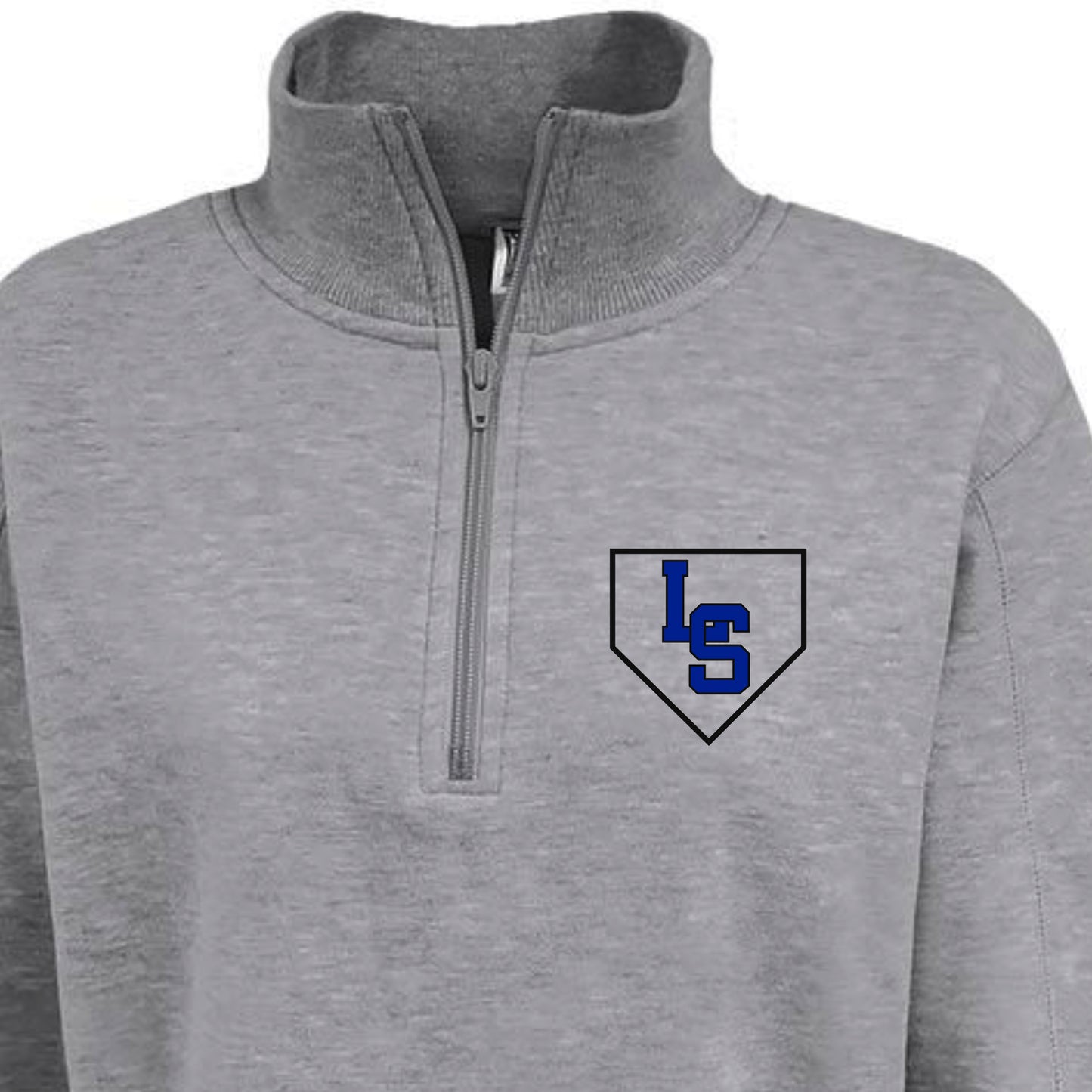 24388-43  Ladies Grey Sweatshirt 1/4 Zip | LS Diamond Logo