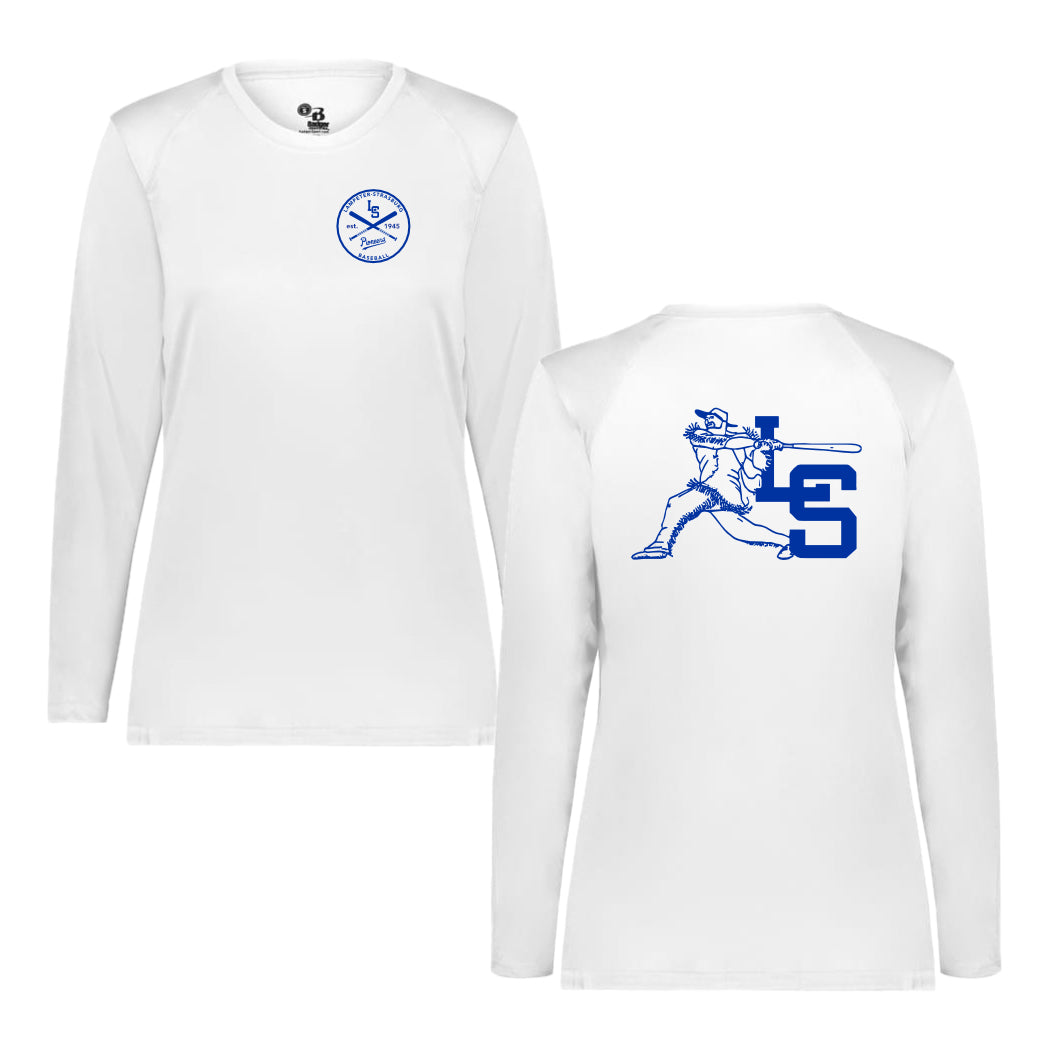 LSBSH04 - 42 Swinging Pio Ladies Black Performance Long Sleeve Tee