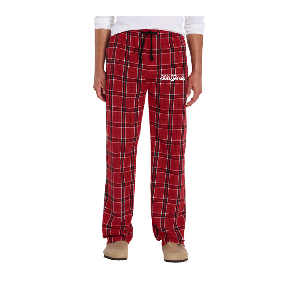 WARSWSH01-34 Red Plaid Flannel Pants with Pockets