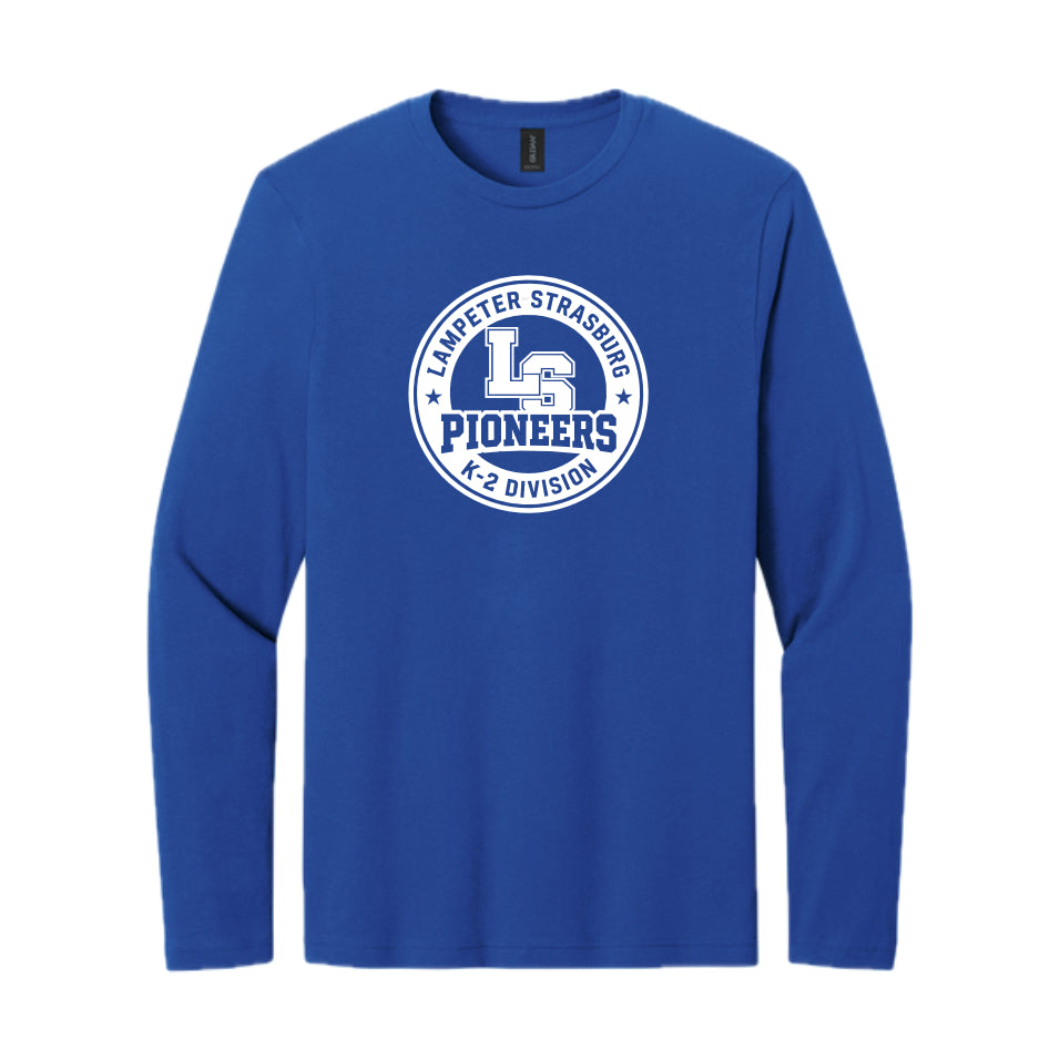 LSLAMELSH01 - 32 Royal Blue Circle Long Sleeve Soft T-Shirt