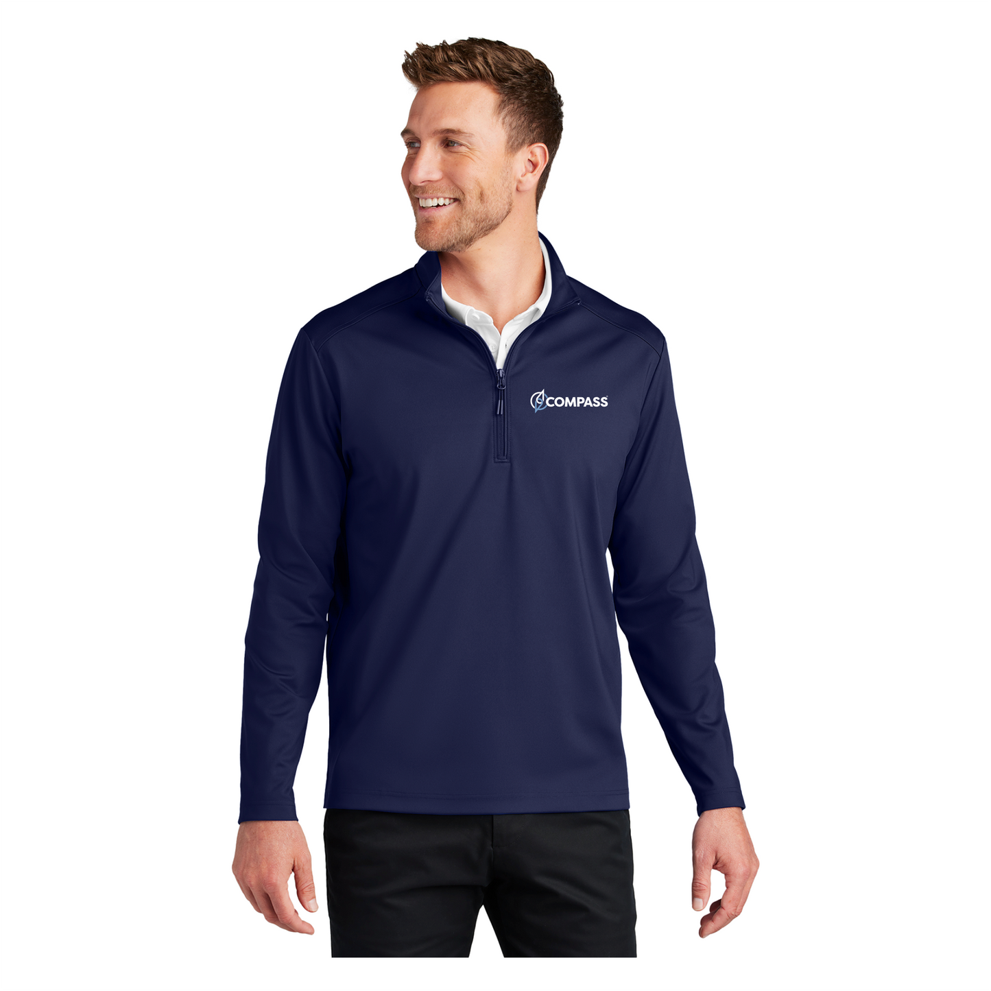 COM030 Navy Knit 1/4 Zip