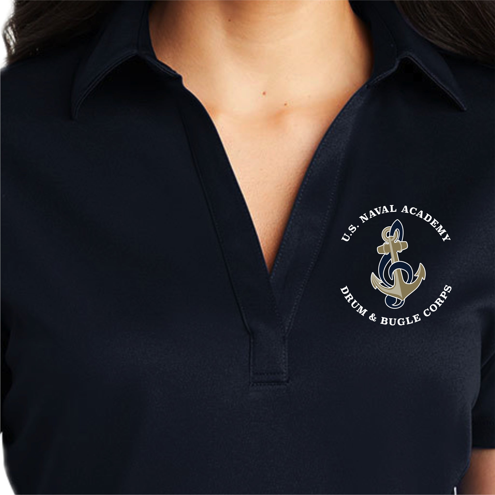 USNASH01-15 Navy Anchor Performance Ladies Polo