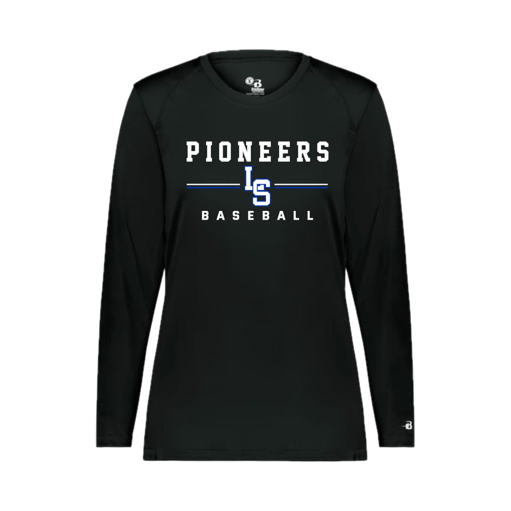 LSBSH04 - 35 Pioneers Ladies Black Performance Long Sleeve Tee