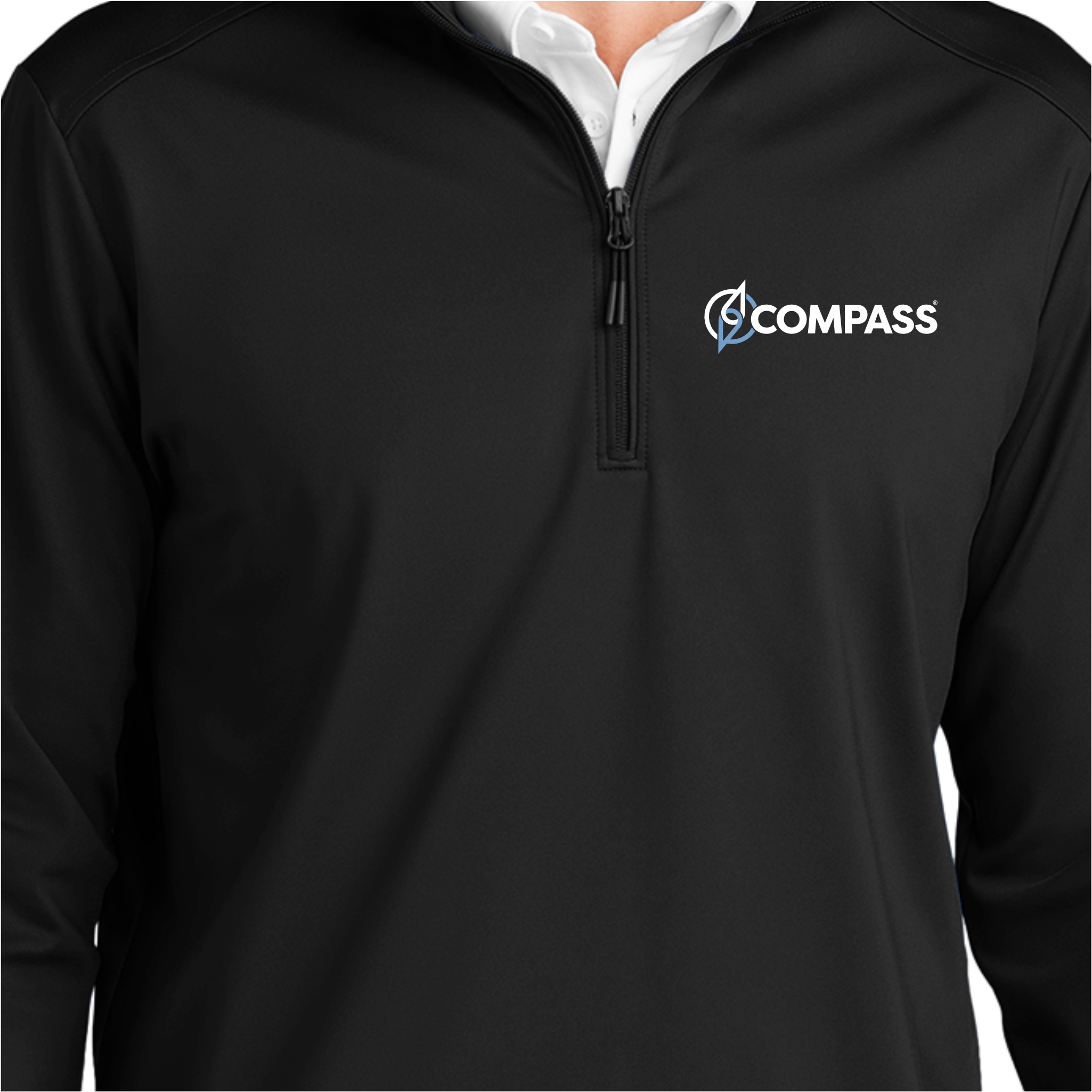 COM031 Black Knit 1/4 Zip