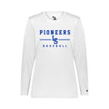 LSBSH04 - 36 Pioneers Ladies White Performance Long Sleeve Tee