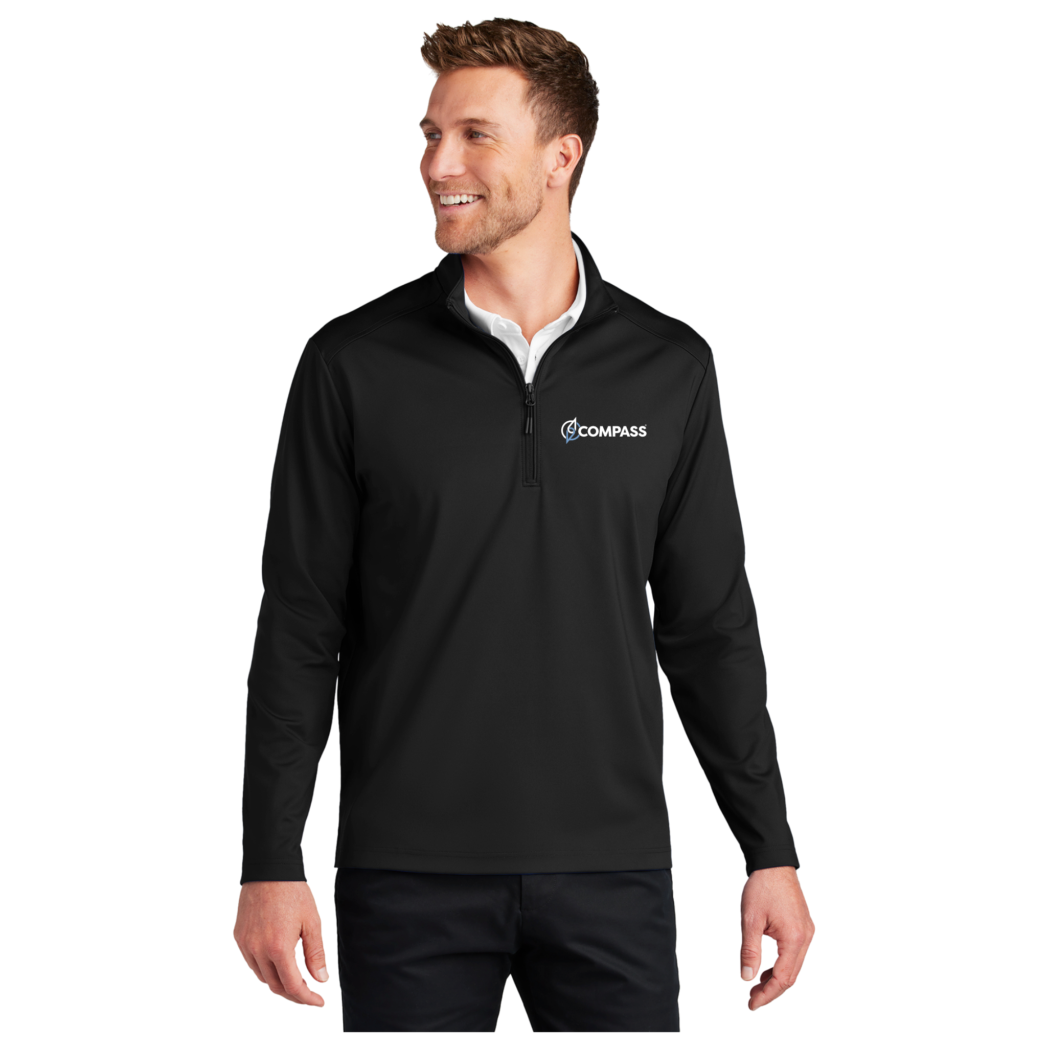 COM031 Black Knit 1/4 Zip