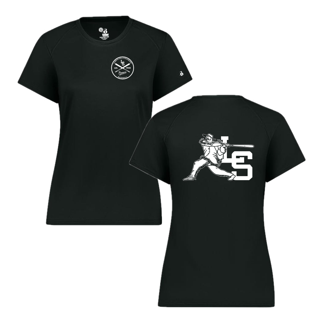 LSBSH04 - 23 Swinging Pio Ladies Black Performance Short Sleeve Tee