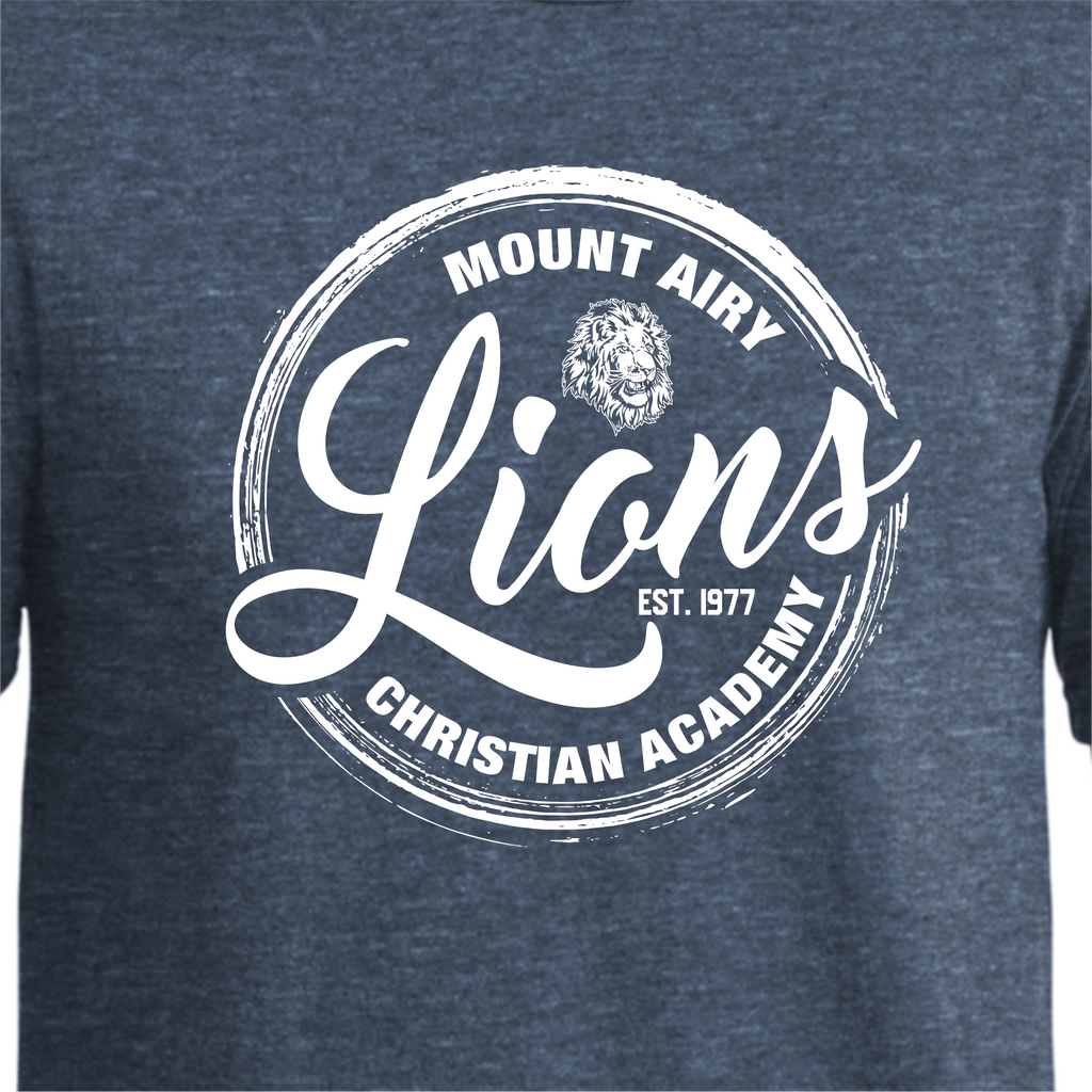 MACA006: Heather Navy Lions Tee