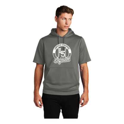 LSY0225-S12 Charcoal Softball Short Sleeve Fleece Hoody