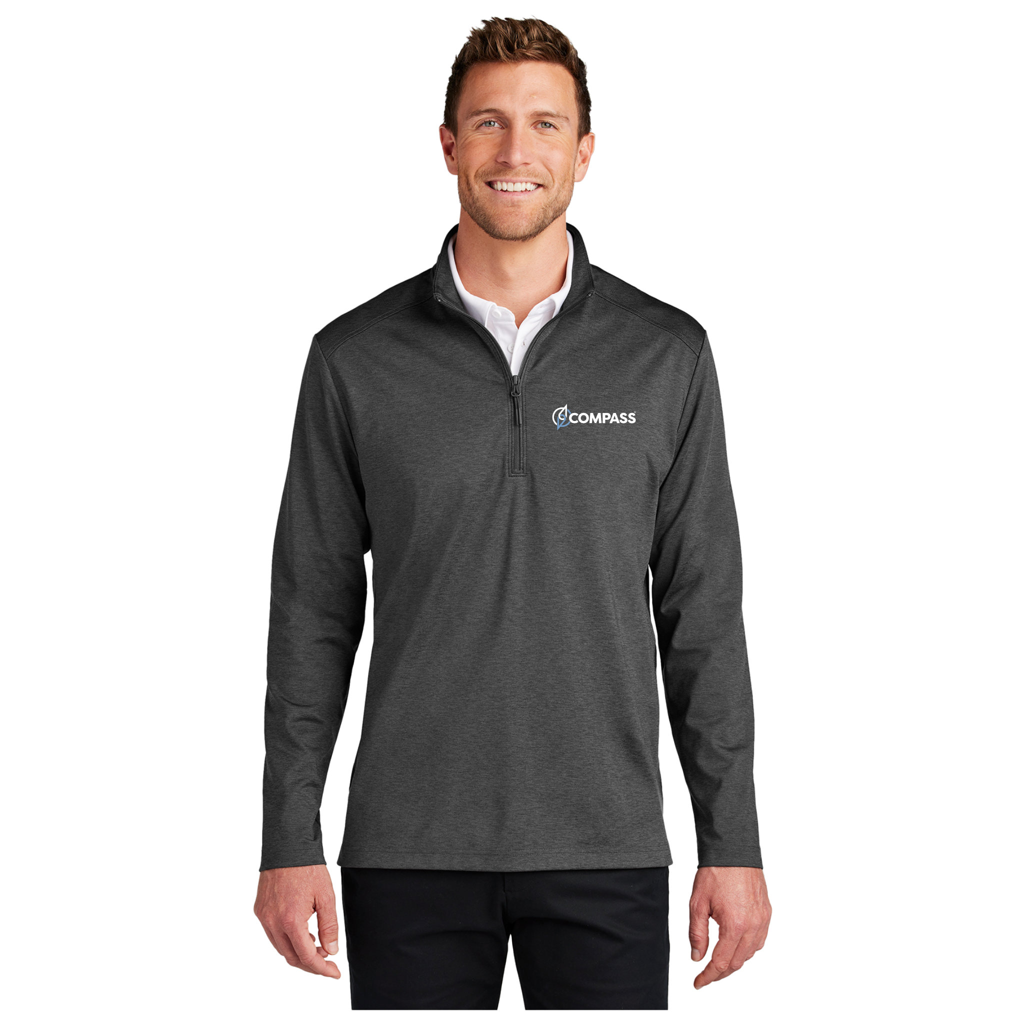 COM029 Grey Steel Knit 1/4 Zip