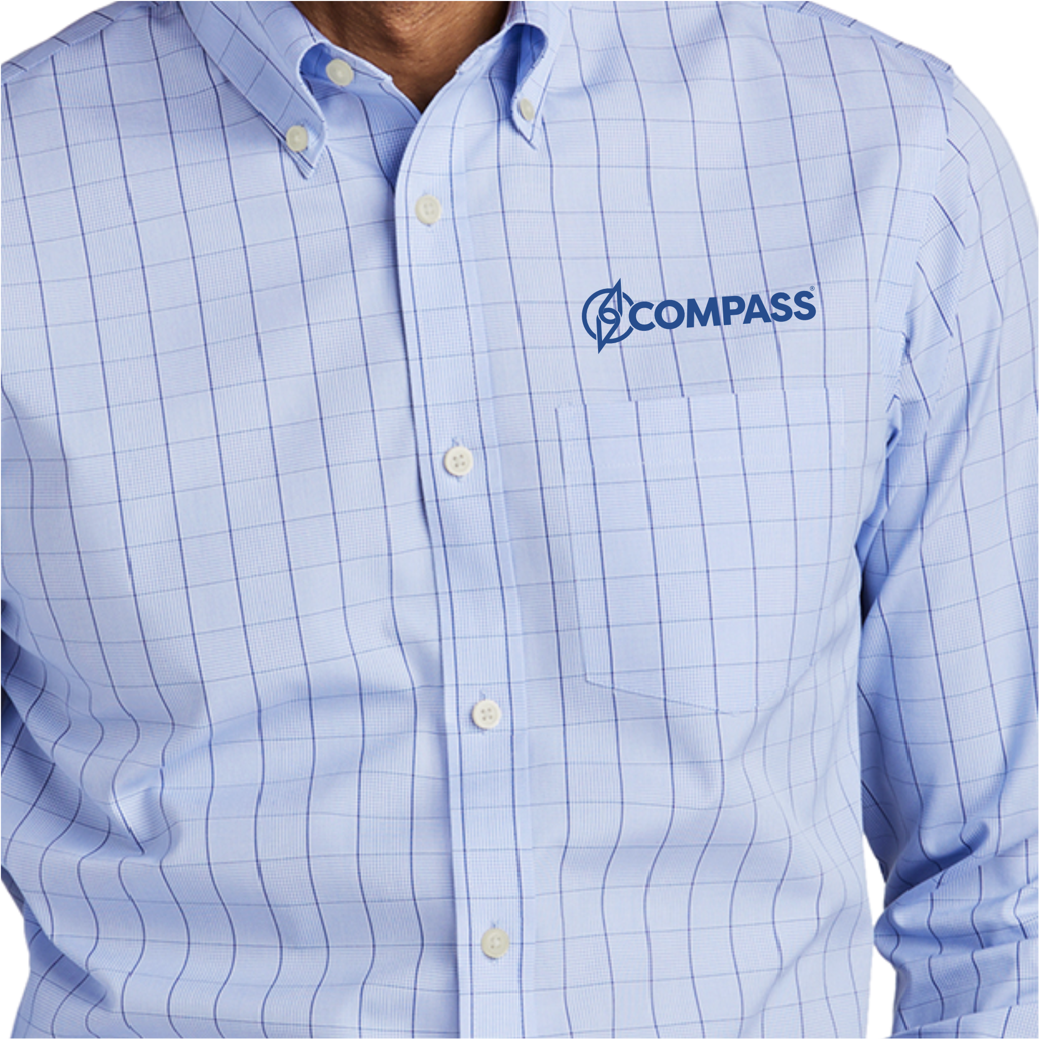 COM028 Newport Blue Brooks Brothers Checkered Oxford
