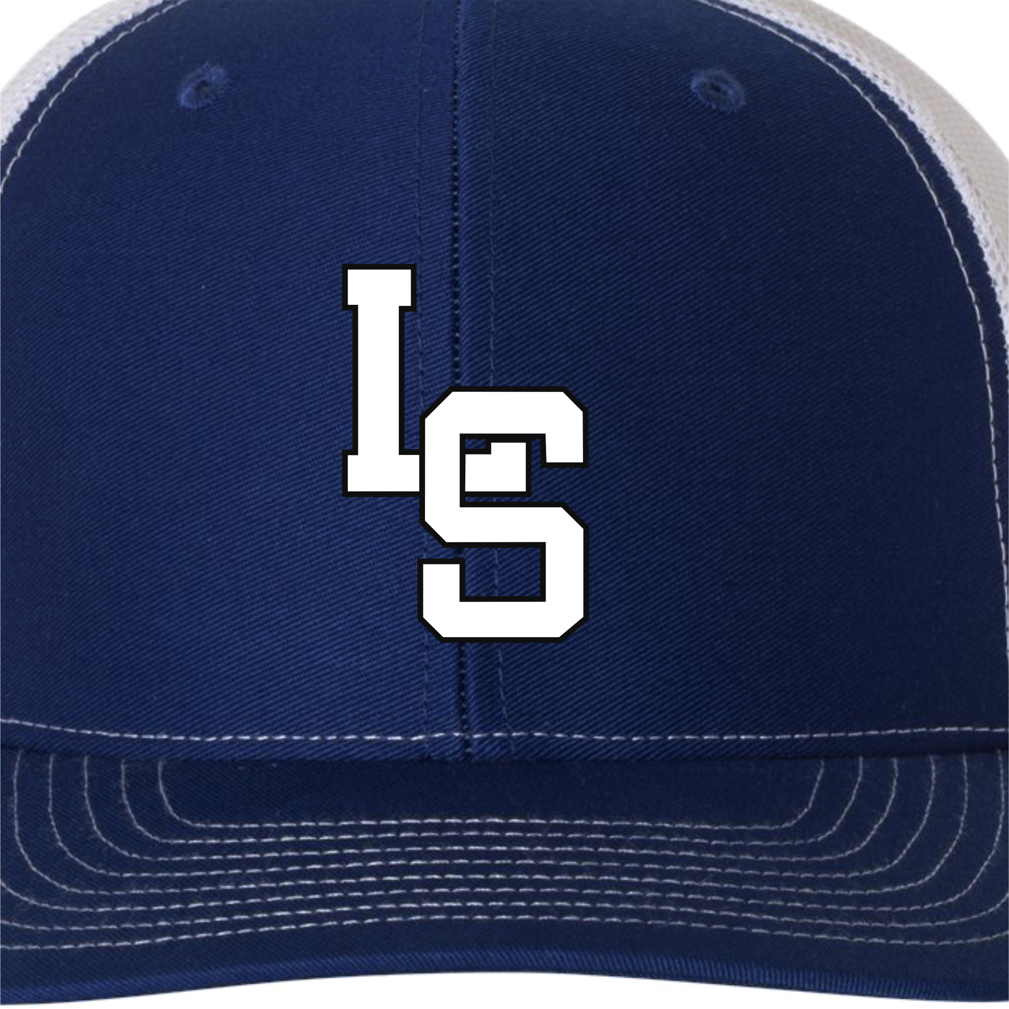 PBSH001 - 22 Royal/White Embroidered Trucker Hat