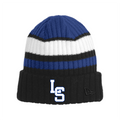 PBSH001 - 23 Royal/Black Embroidered Beanie
