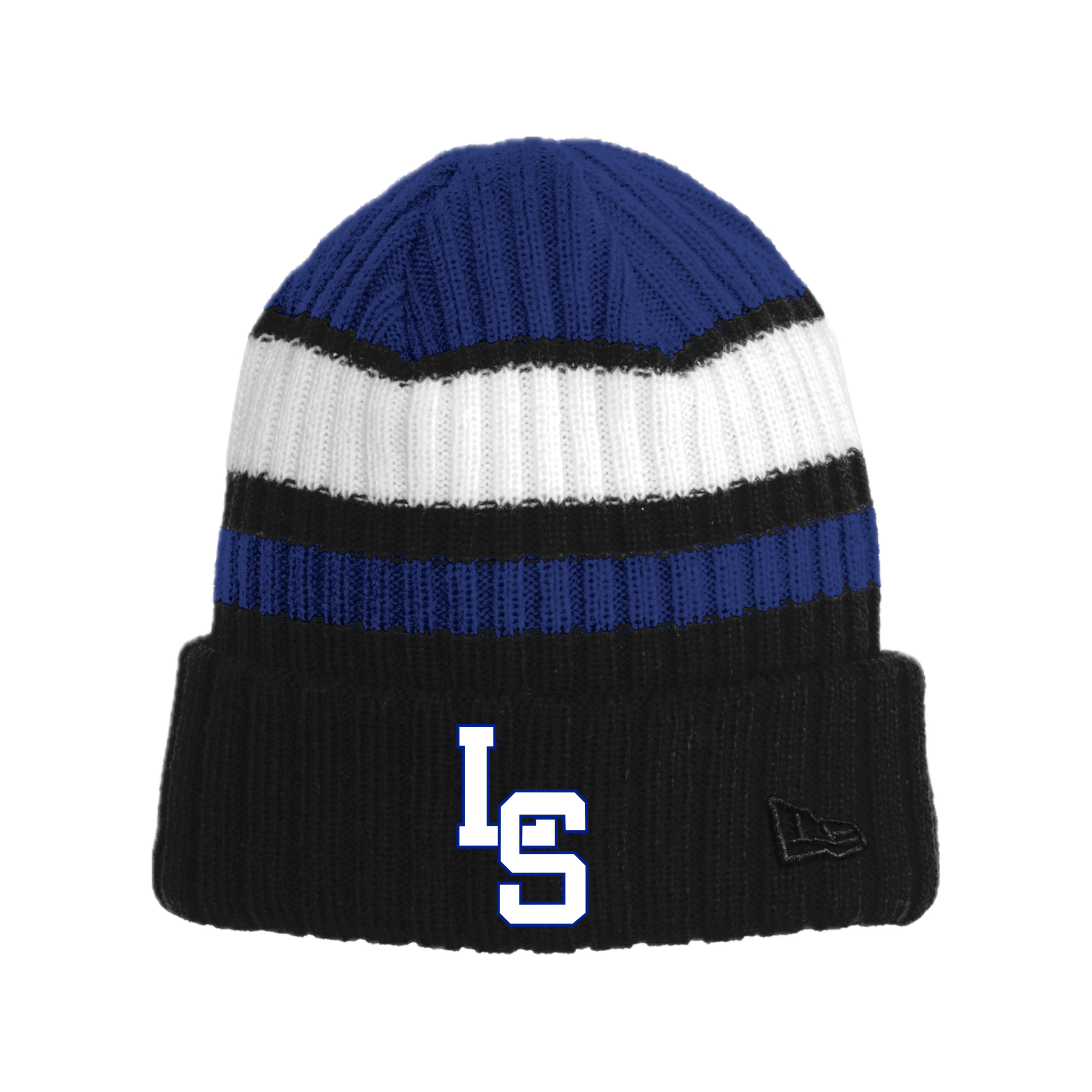 PBSH001 - 23 Royal/Black Embroidered Beanie