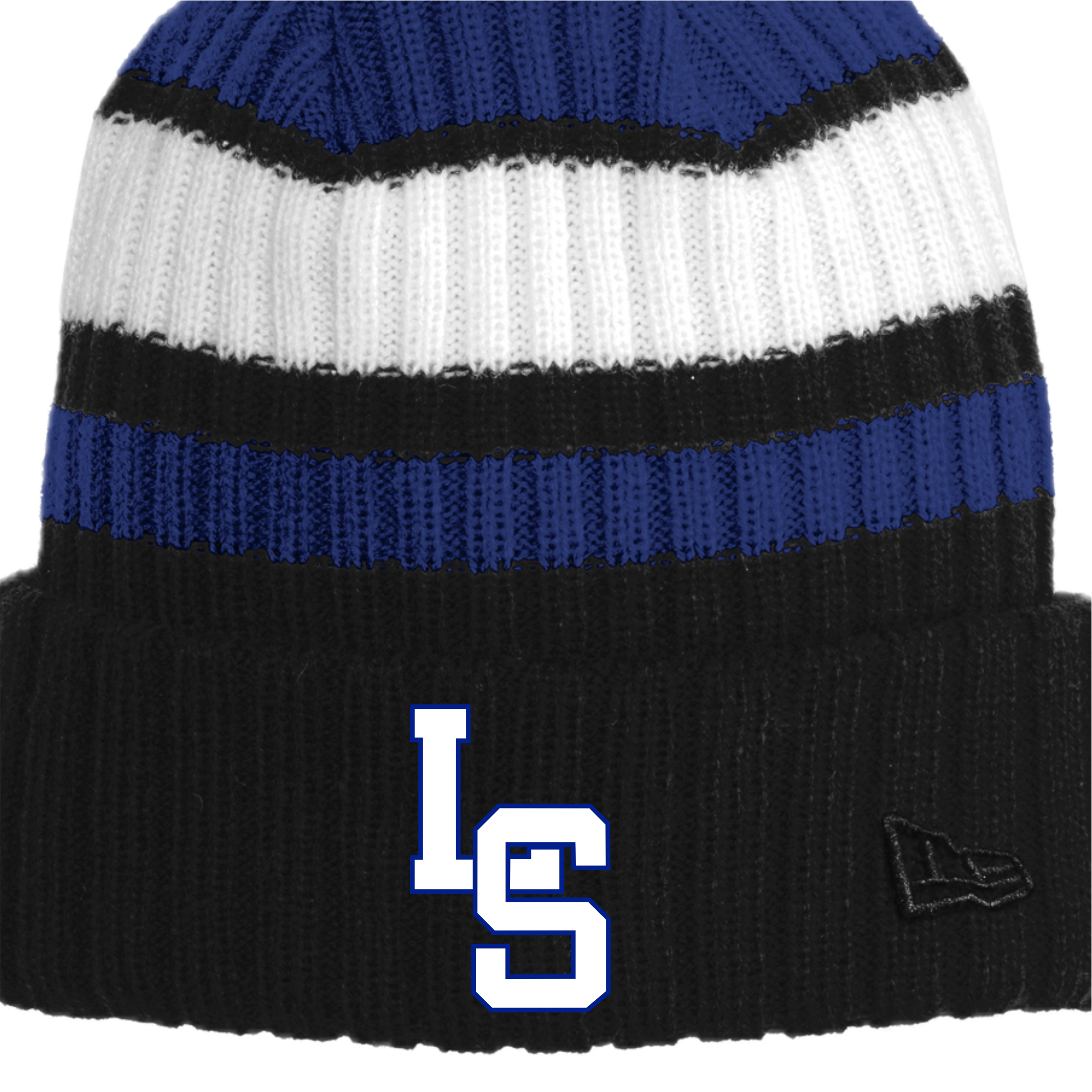 PBSH001 - 23 Royal/Black Embroidered Beanie