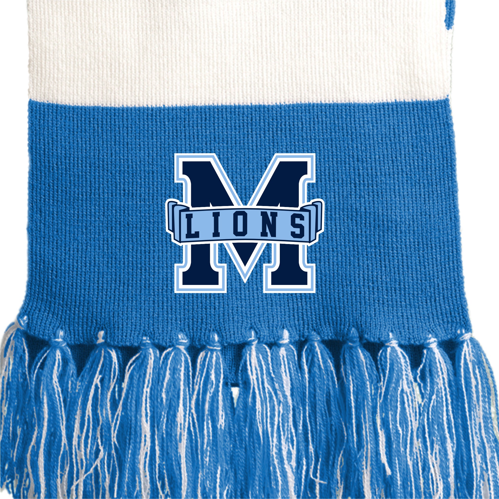 MACA058: Maca Carolina/White Fan Scarf