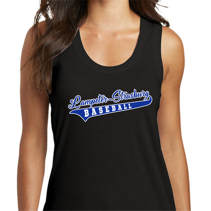 24388-15  Ladies Black Frost Tank | Baseball Script Logo