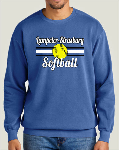 LSYS01 - 021 Flo Blue Comfort Colors Crewneck Sweatshirt