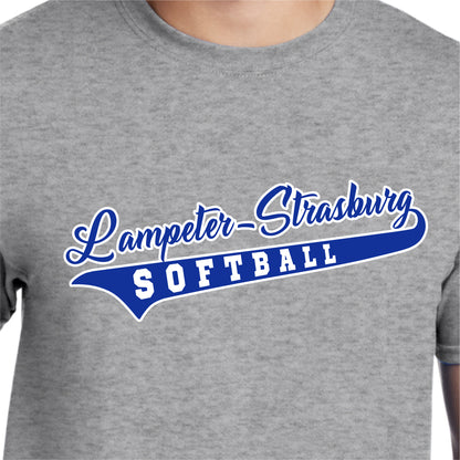 24388-05  Grey Short Sleeve Tee | Softball Script Logo