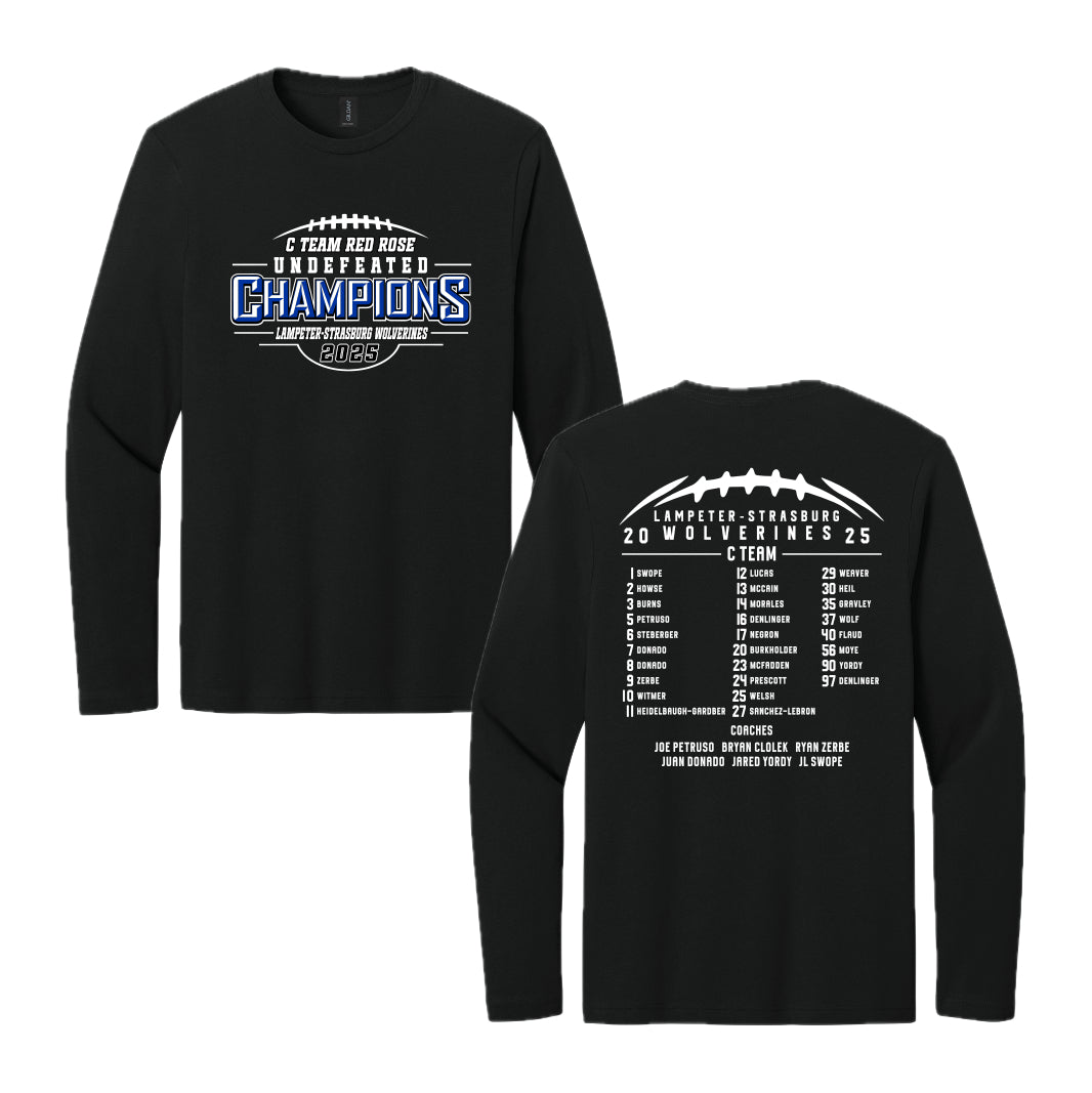 LSW022 - Black Long Sleeve C Team Champions Tee
