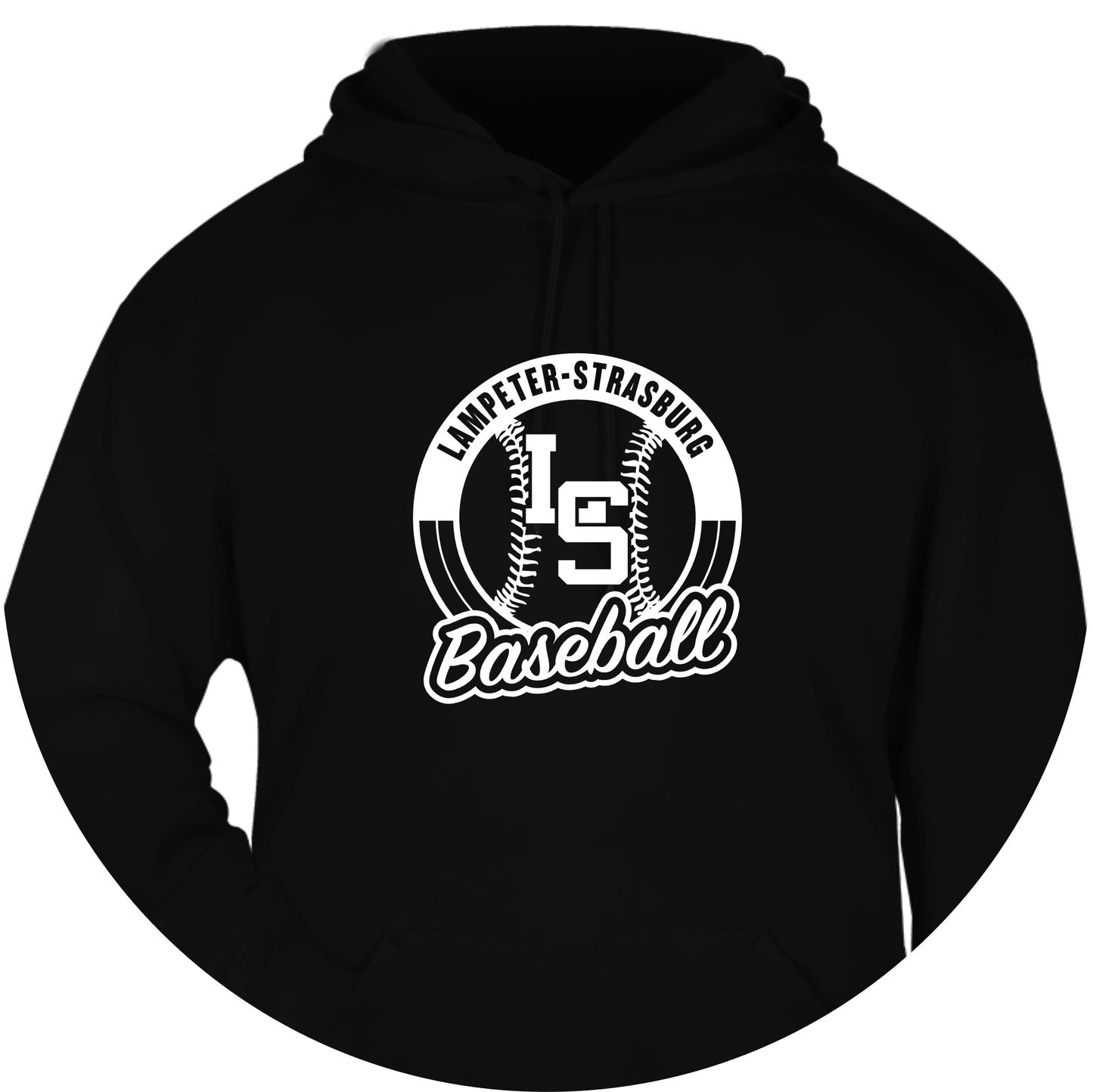 LSY0225-B14 Black Baseball Hooded Sweatshirt