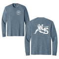LSBSH04 - 28 Swinging Pio Flint Blue Heather Triblend Long Sleeve Tee