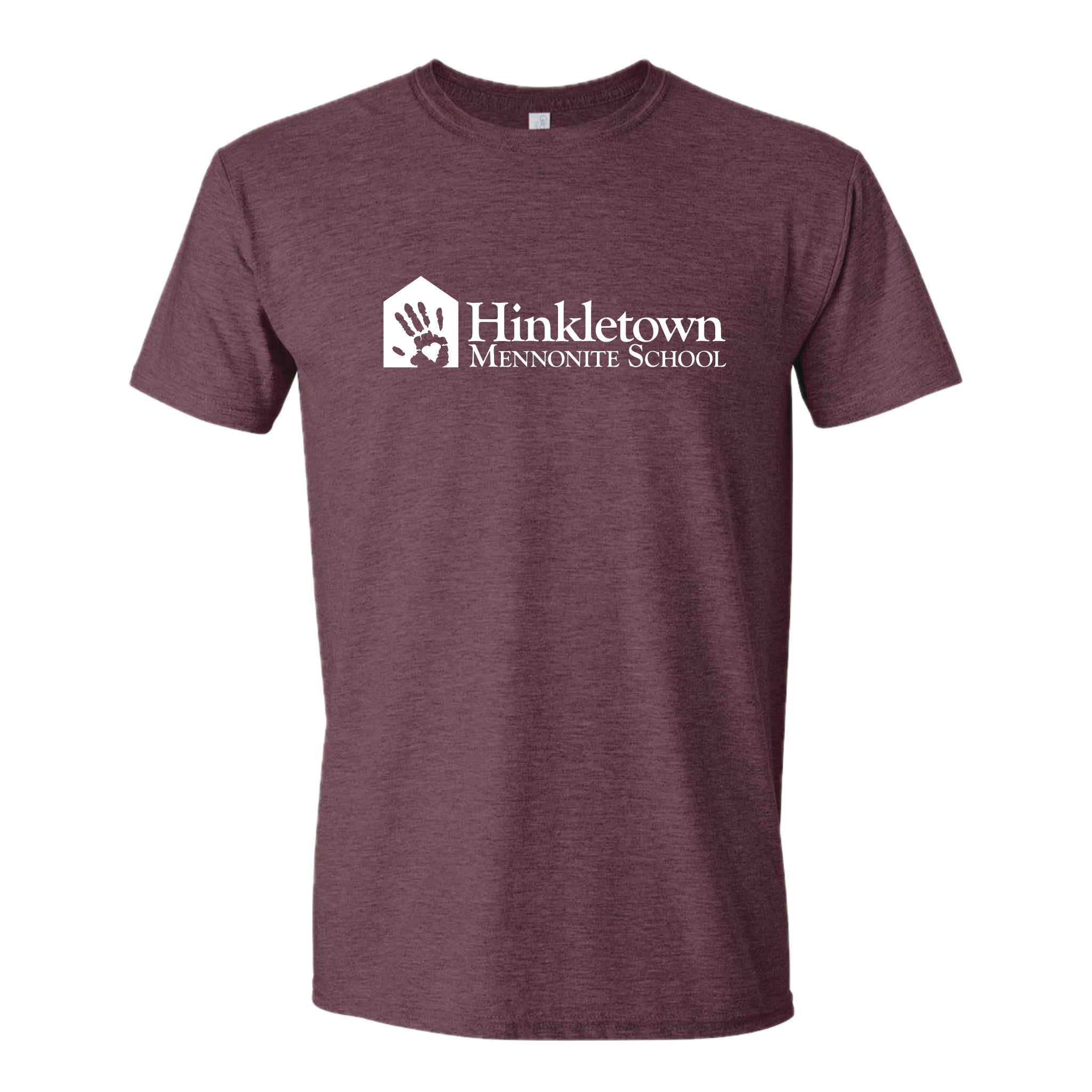 HHSH02-4  Heather Maroon Hinkletown Logo Tee