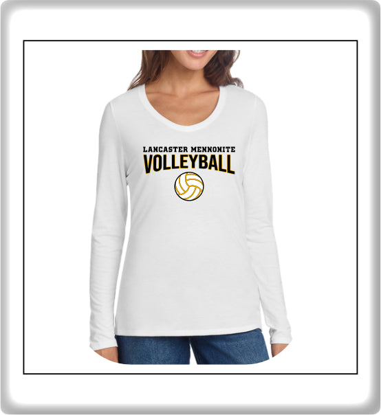 LMHVB01 - 010 Ladies White Long Sleeve Tee