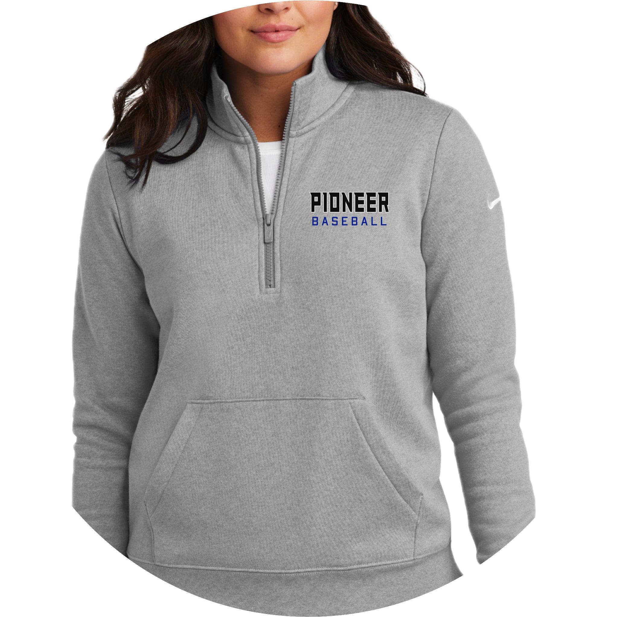 LSHS0225-25  Nike Women's Dk Grey Heather 1/4 Zip