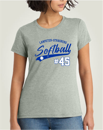 LSYS01 - 025 Heathered Grey Ladies Short Sleeve Tee