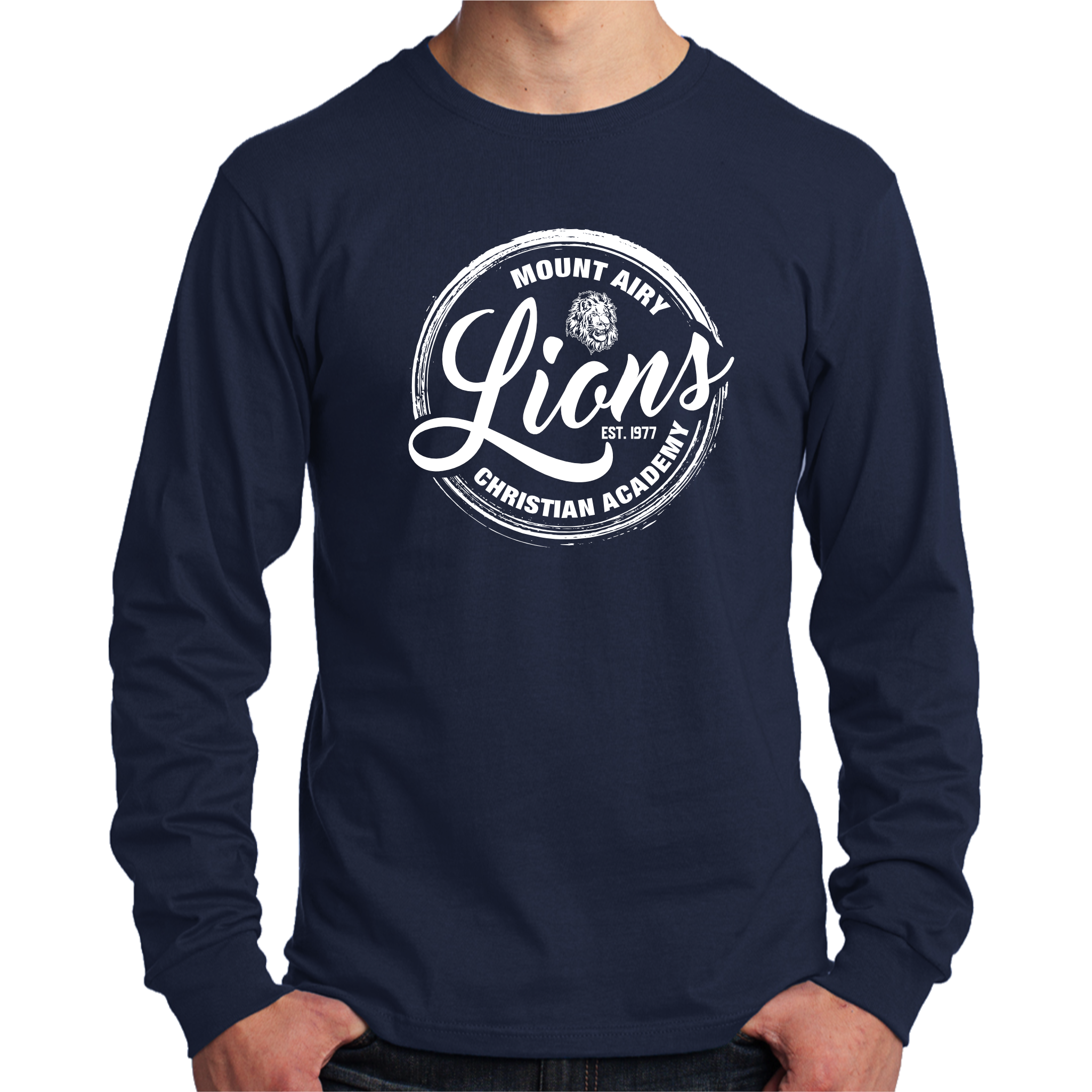 MACA009: Navy Long Sleeve Lions Tee