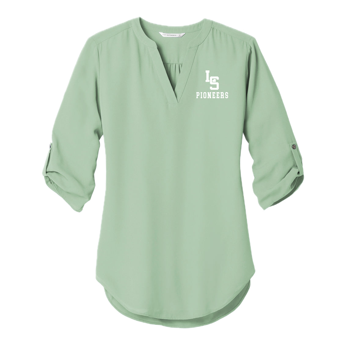 LSHSPTO1-16 Misty Sage Women's 3/4 Sleeve Tunic Blouse