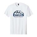 LCS122- Eagles Distressed Basketball Short Sleeve White Tee