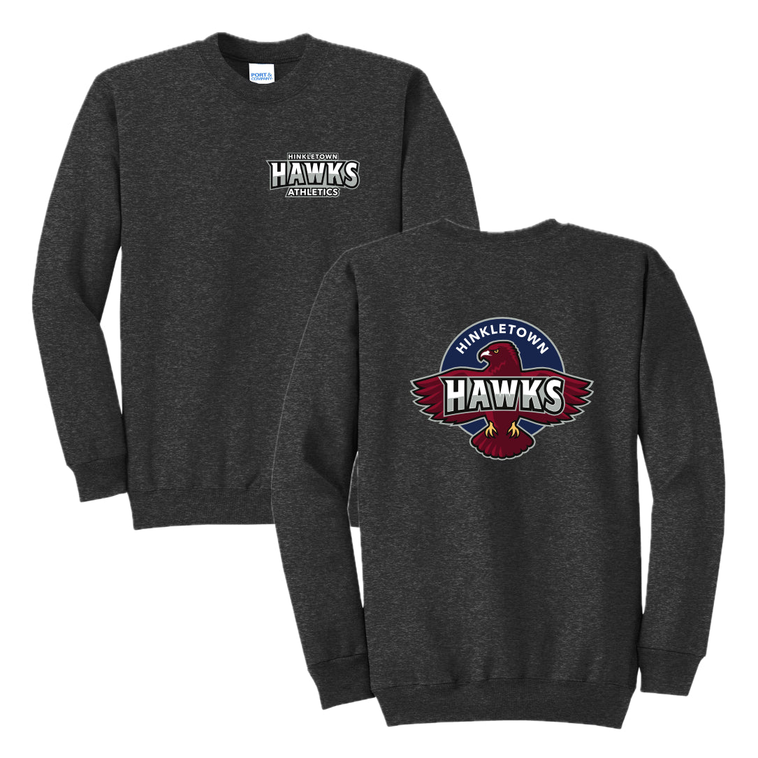 HHSH03-5  Dk Heather Grey Crew Sweatshirt
