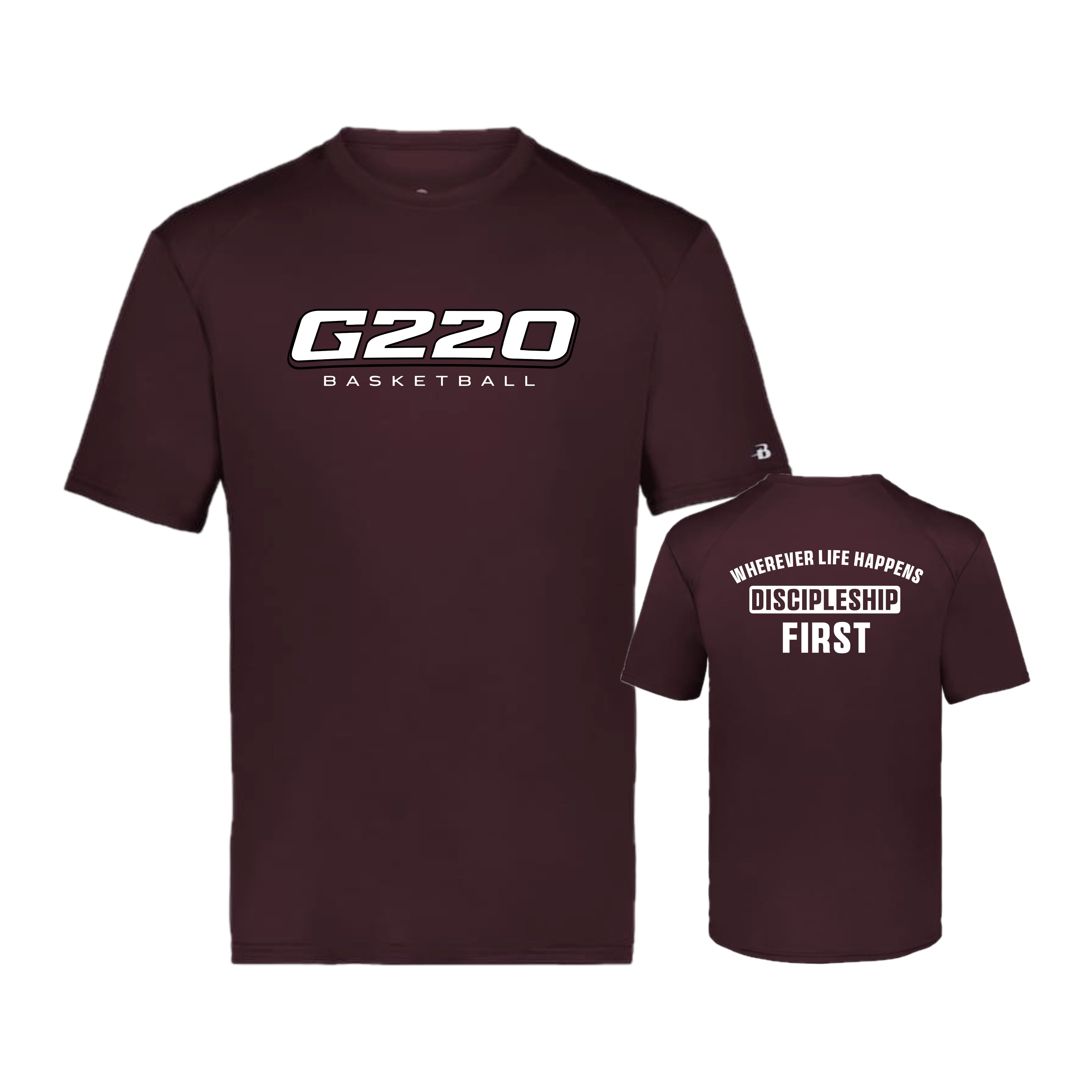 G220SH02 10 Maroon Performance Short Sleeve Tee